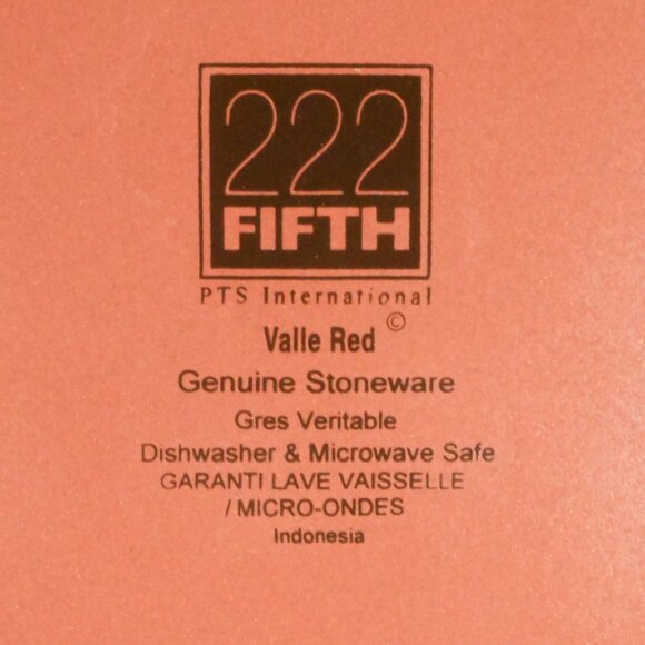 set of 4 salad plates. 222 Fifth Valle Red Stoneware - Picture 5 of 5